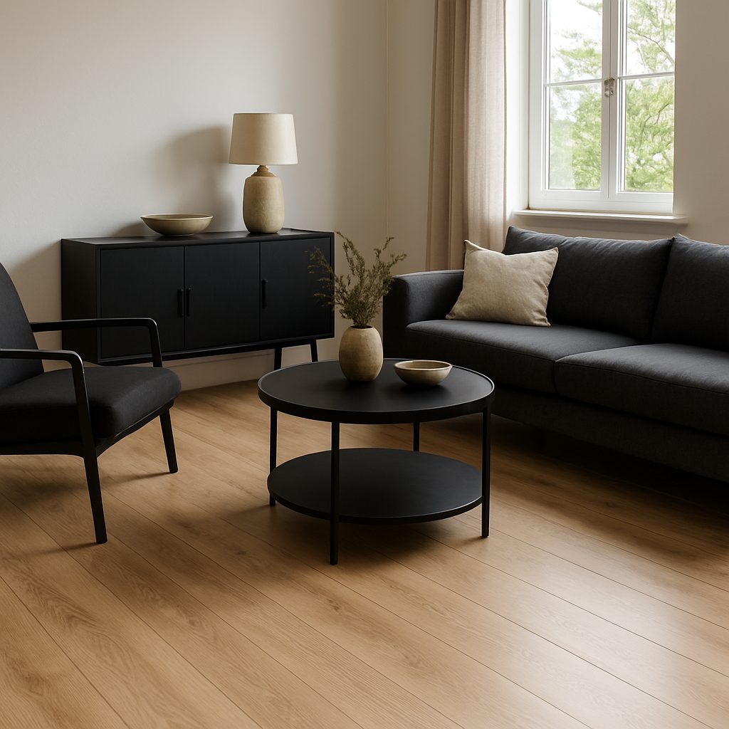 Jak Jak dobrać listwy przypodłogowe, gdy mamy jasną podłogę i ciemne meble?