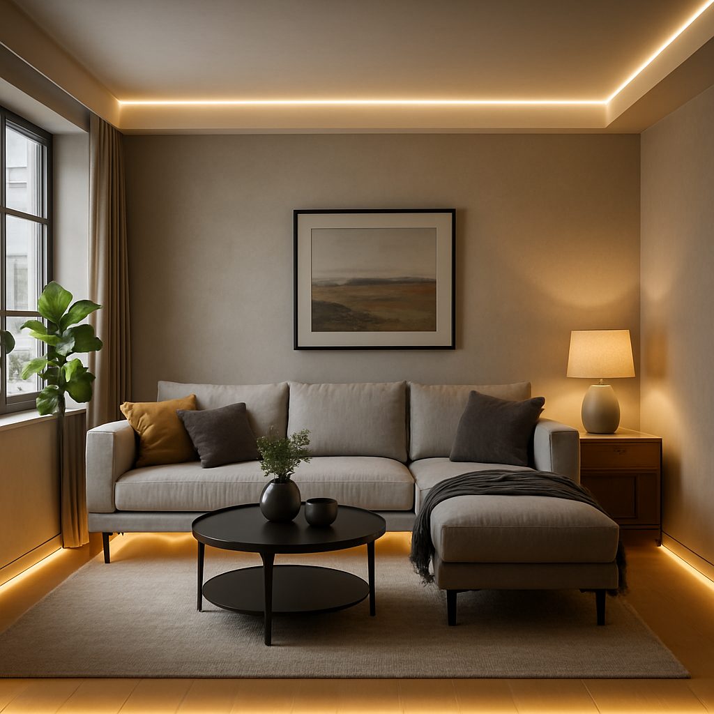 Jak Podświetlana podłoga minimalistyczne wykończenie z listwą oświetleniową sufitową MD03…